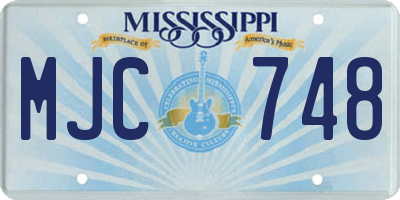 MS license plate MJC748