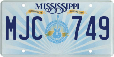 MS license plate MJC749
