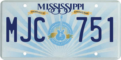 MS license plate MJC751