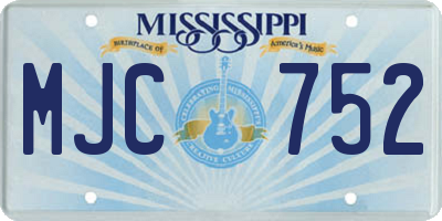 MS license plate MJC752