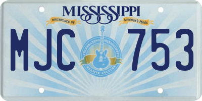 MS license plate MJC753
