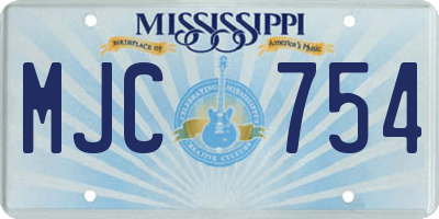 MS license plate MJC754