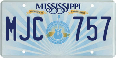 MS license plate MJC757