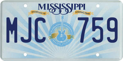 MS license plate MJC759