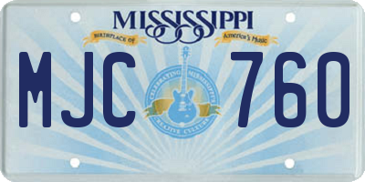 MS license plate MJC760