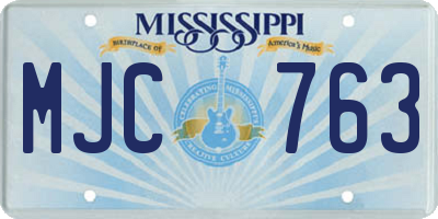 MS license plate MJC763