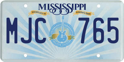 MS license plate MJC765
