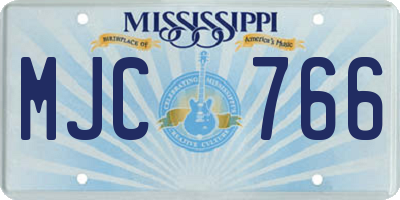 MS license plate MJC766