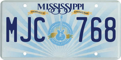 MS license plate MJC768