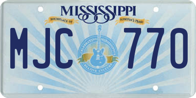 MS license plate MJC770