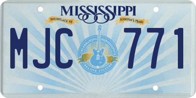 MS license plate MJC771