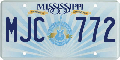 MS license plate MJC772