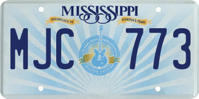 MS license plate MJC773