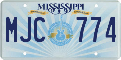 MS license plate MJC774