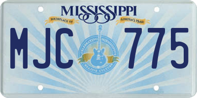 MS license plate MJC775