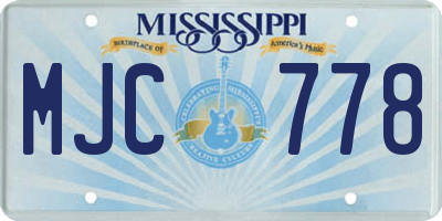 MS license plate MJC778