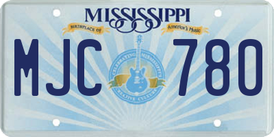 MS license plate MJC780