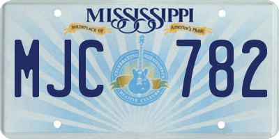MS license plate MJC782