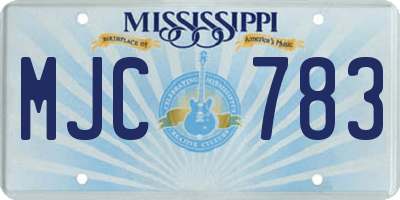 MS license plate MJC783