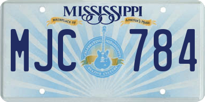 MS license plate MJC784
