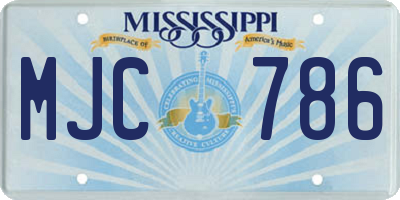 MS license plate MJC786