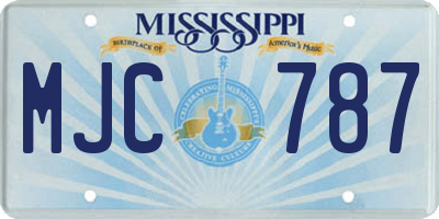MS license plate MJC787