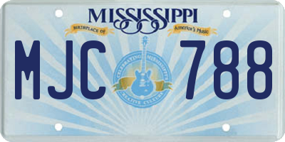MS license plate MJC788