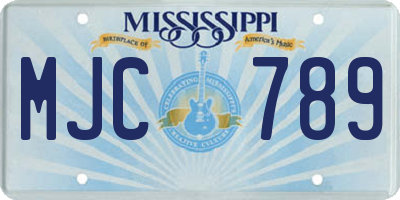MS license plate MJC789