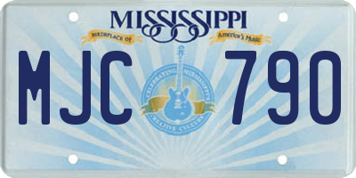 MS license plate MJC790