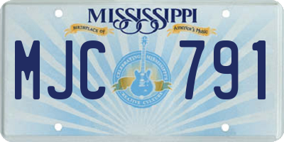 MS license plate MJC791