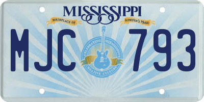 MS license plate MJC793