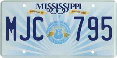 MS license plate MJC795