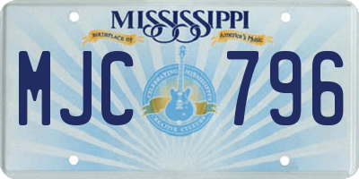 MS license plate MJC796