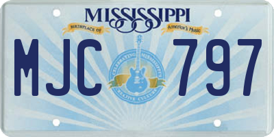 MS license plate MJC797