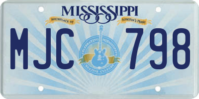 MS license plate MJC798