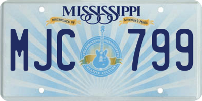MS license plate MJC799