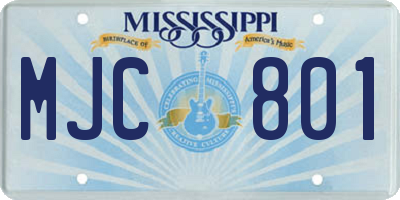 MS license plate MJC801