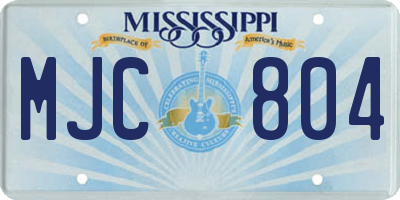 MS license plate MJC804