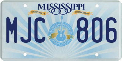 MS license plate MJC806