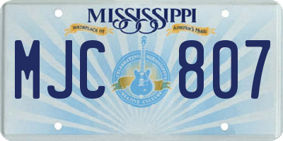 MS license plate MJC807