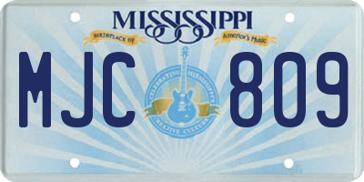 MS license plate MJC809