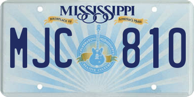 MS license plate MJC810