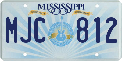 MS license plate MJC812