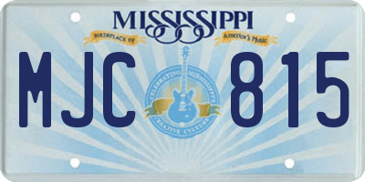 MS license plate MJC815