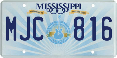 MS license plate MJC816