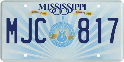 MS license plate MJC817