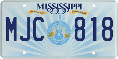MS license plate MJC818