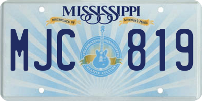 MS license plate MJC819