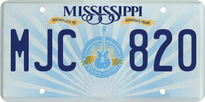 MS license plate MJC820