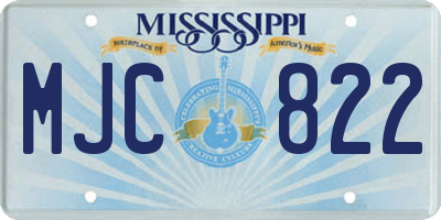MS license plate MJC822